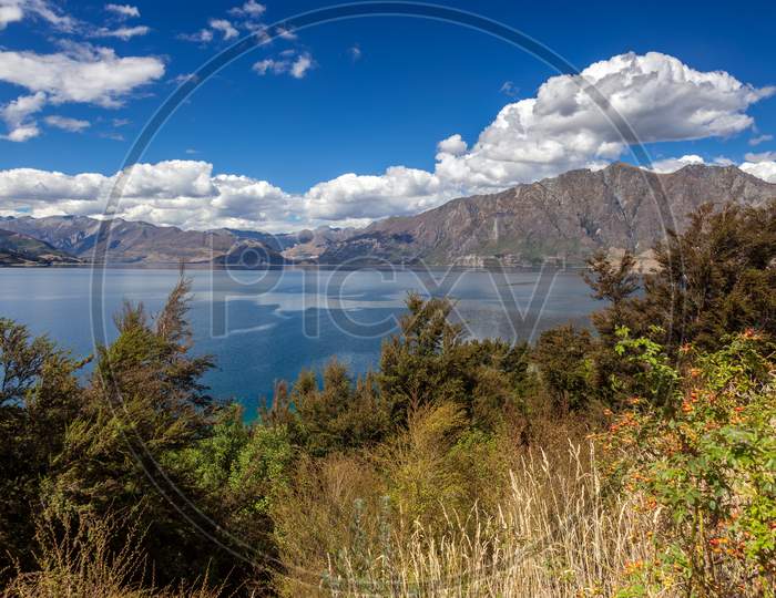 Scenic View Of Lake Wanaka In New Zealand