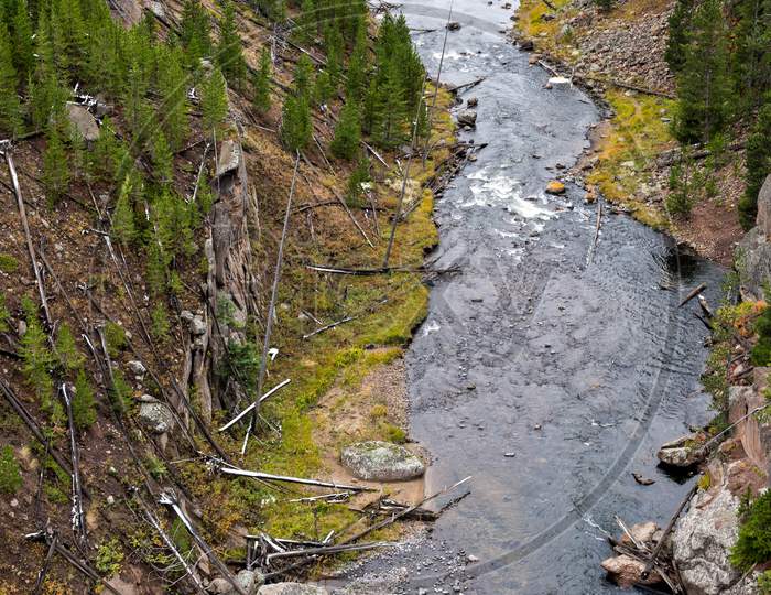 View Of The Gibbon River In Yellowstone