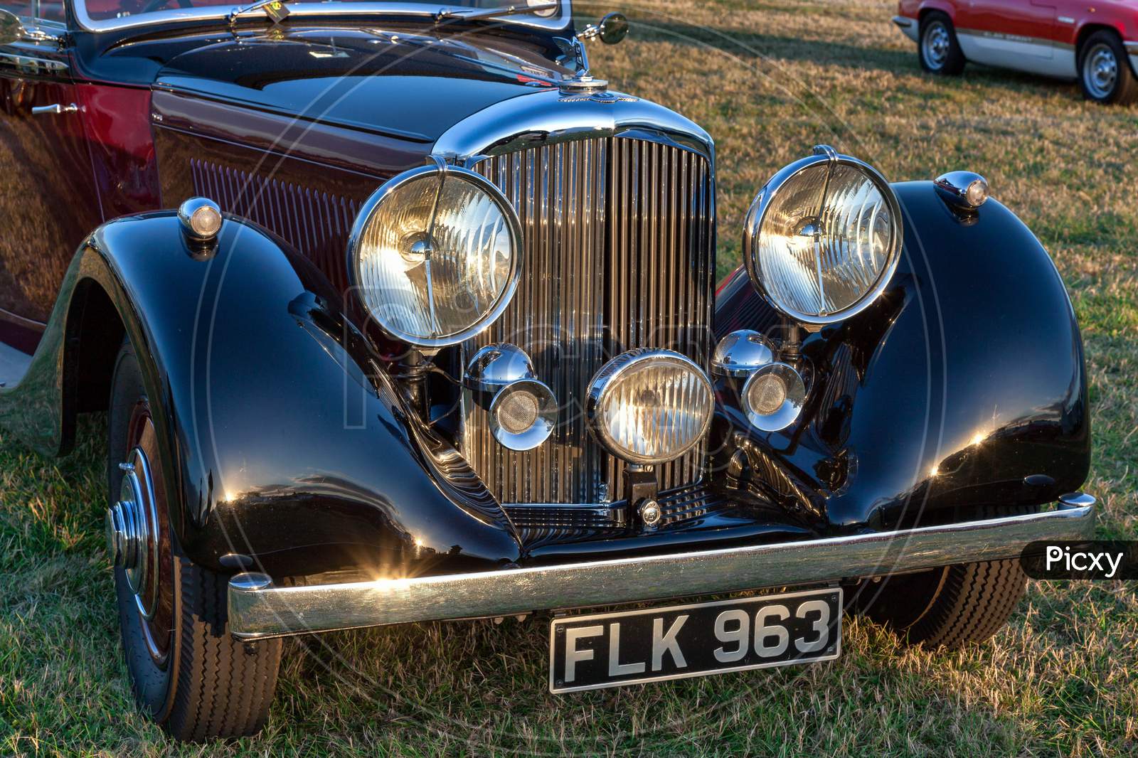 Close-Up Of The Front Of A Vintage Bentley