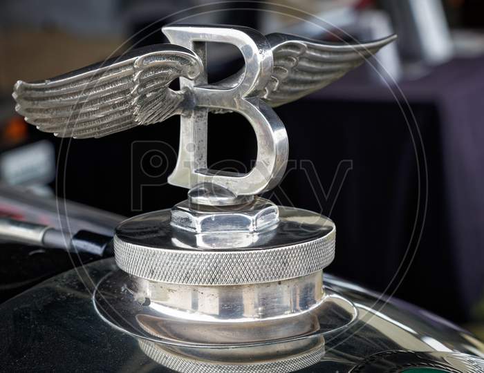 Close-Up Of An Old Bentley Badge