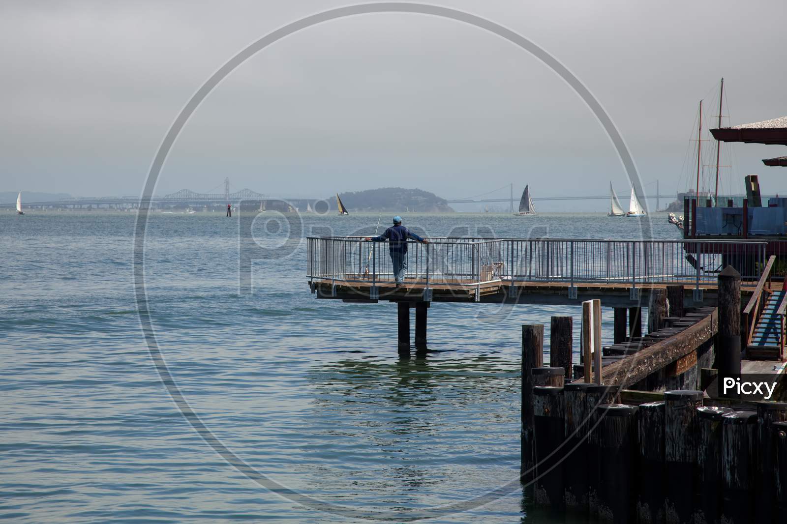 Fishing From The Jetty At Sausalito
