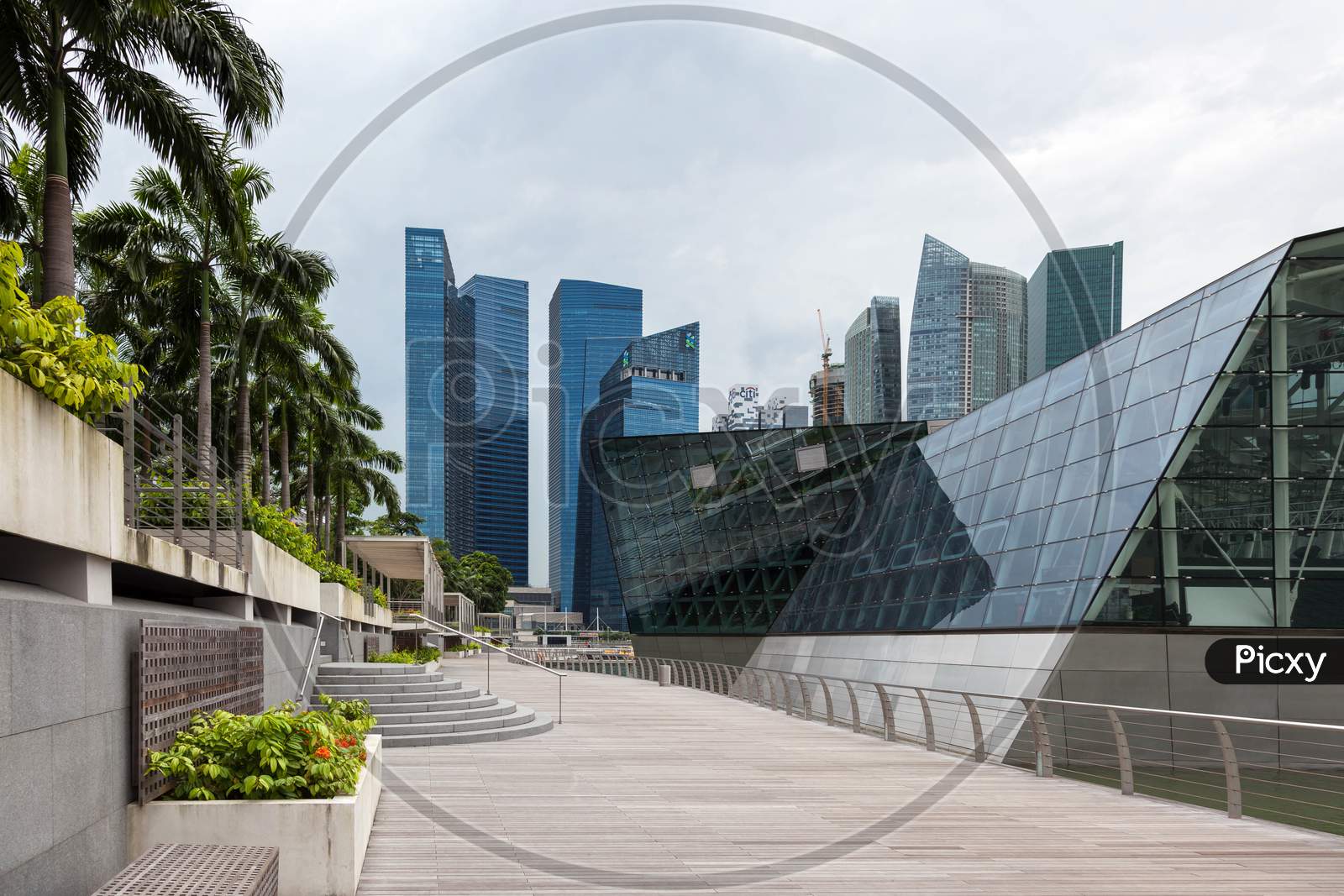 View Of The Esplanade Outside The Marina Bay Sands Shopping Centre In Singapore