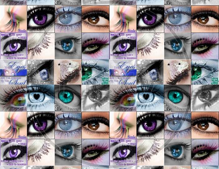 Colorful Eyes Abstract Digital Design Background Allover