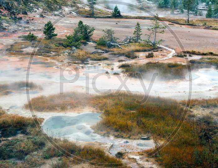View Of The Artist Paint Pots Yellowstone