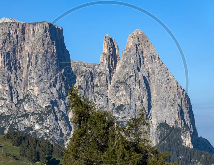 View Of Sciliar Mountain In The Dolomites, South Tyrol, Italy