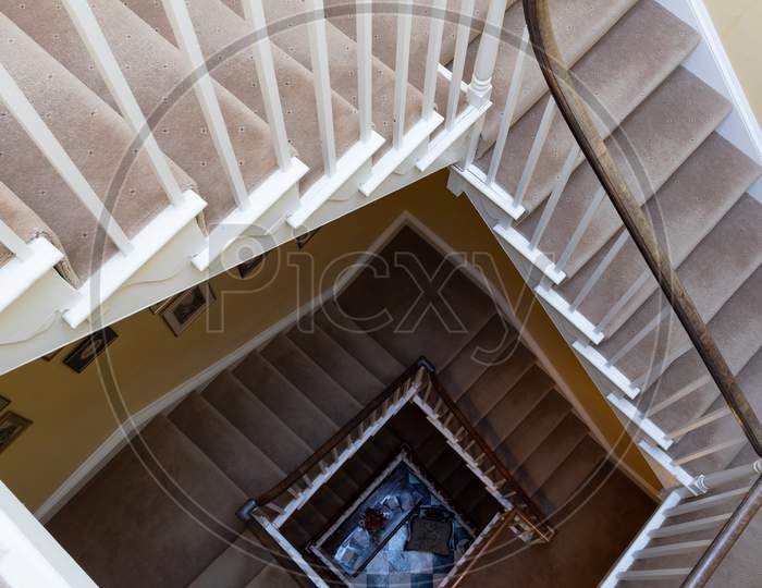 Bristol, Uk - May 14 : Large Staircase In A House In Bristol On May 14, 2019