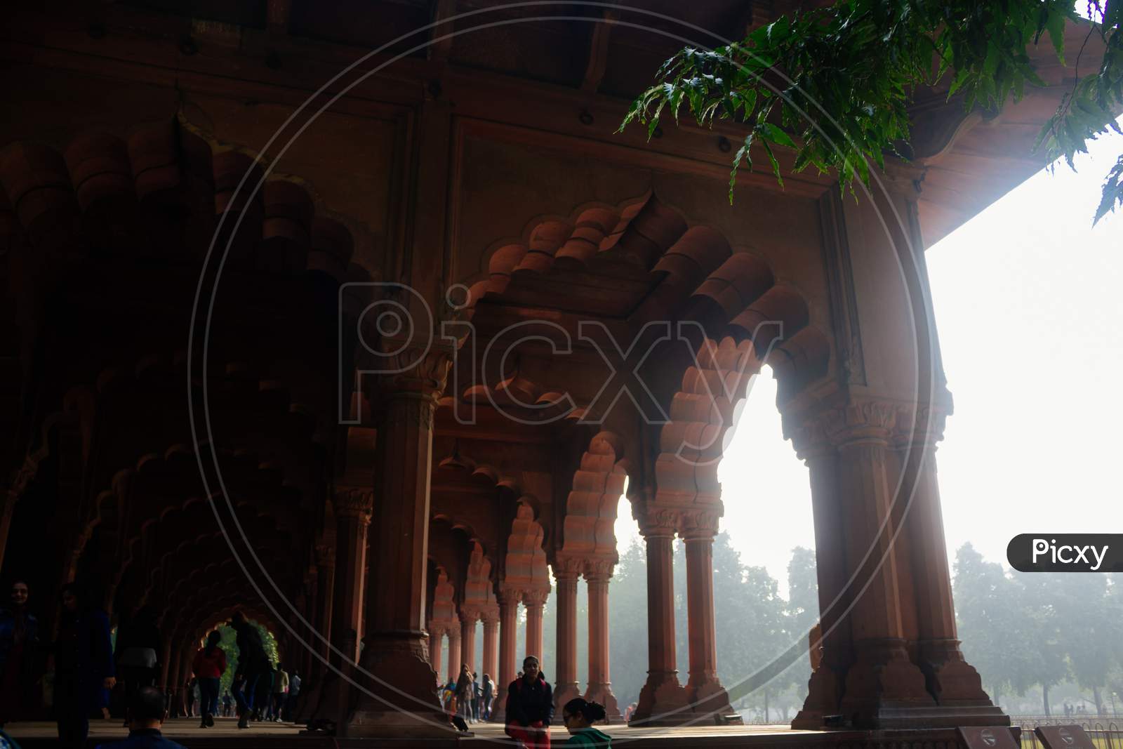 The Diwan I Aam Audience Hall, India Travel Tourism Background - Red Fort (Lal Qila) Delhi - World Heritage Site. Delhi, India