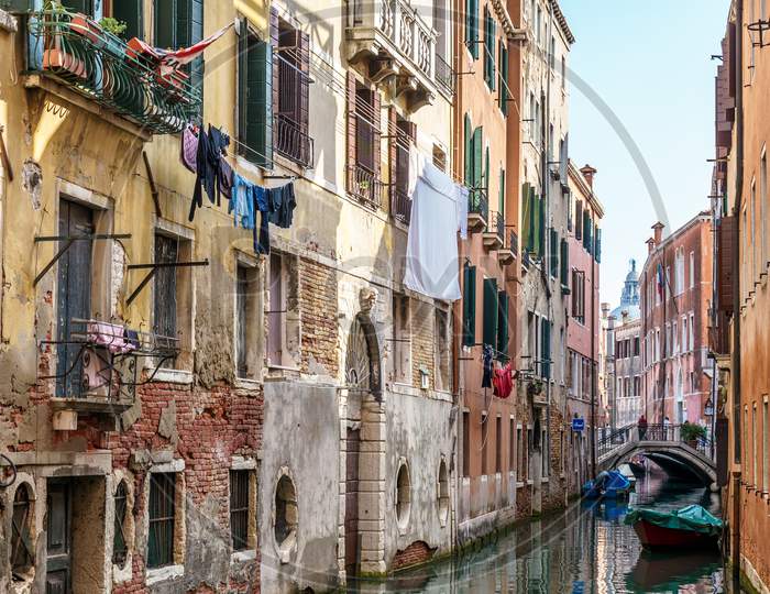 Buildings Along A Canal In Venice