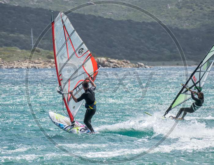 Windsurfing At Porto Pollo In Sardinia