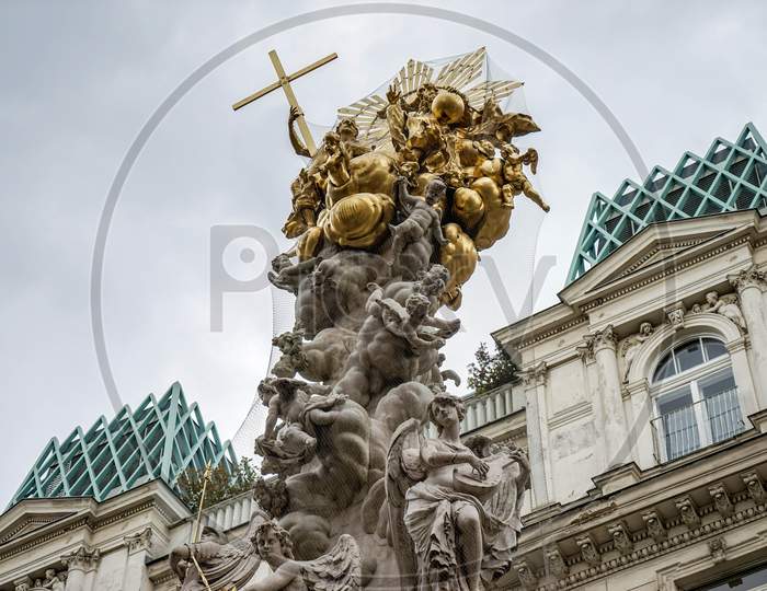 Partial View Of The Plague Column On The Graben In Vienna