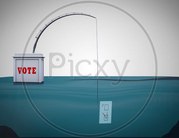 Image Of Voting Box With Rope Gets One Vote Demonstrating Election ...