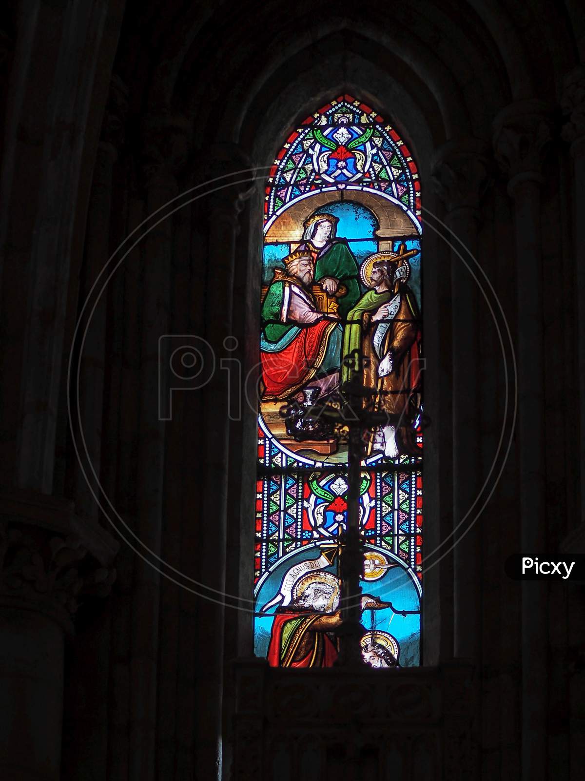 Stained Glass Window In The Basilica St Seurin In Bordeaux