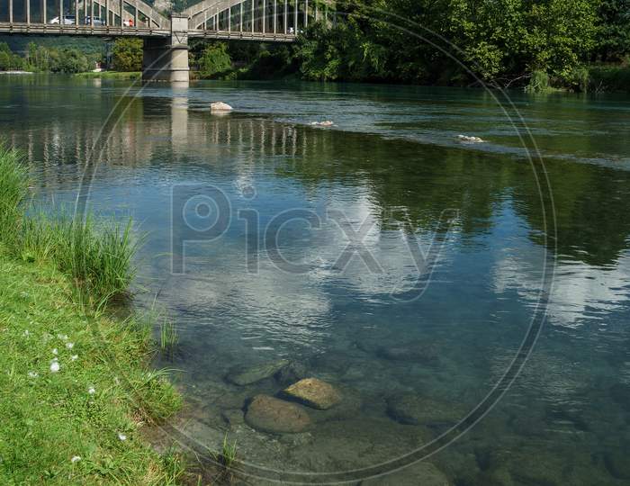 Bridge Over The River Adda At Brivio Lombardy Italy
