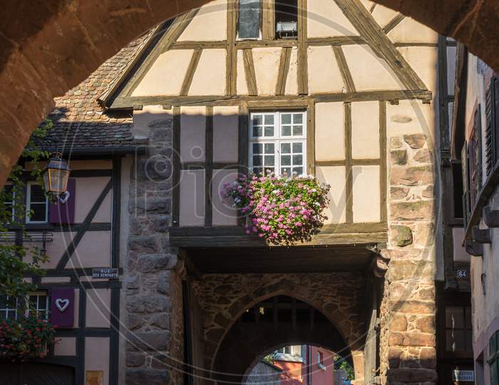 Architecture Of Riquewihr In Haut-Rhin Alsace France