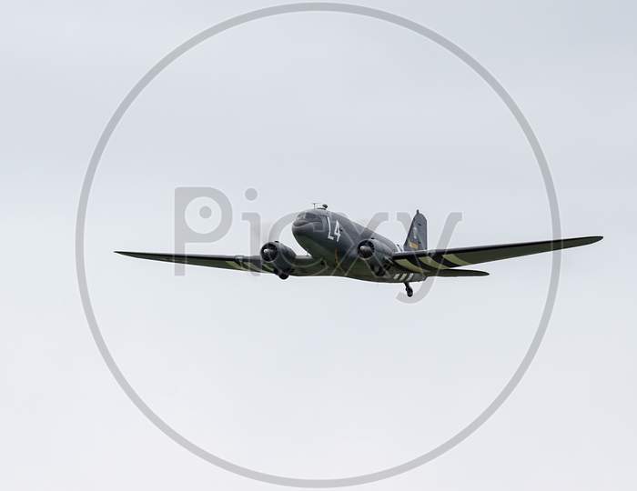 Douglas C-47A Skytrain N147Dc Flying Over Shoreham Airfield