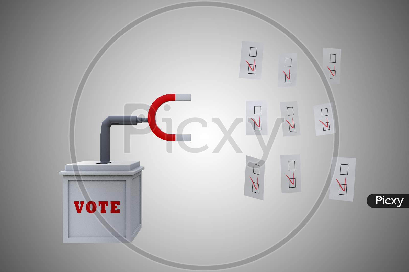 Image Of Ballot Box Magnetizes Votes Demonstrating Election Fraud ...