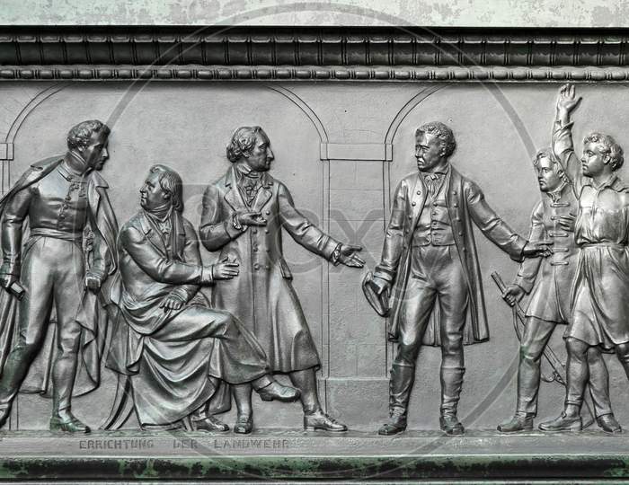 Detail From The Monument To Baron Freiherr Von Stein In Front Of The Abgeordnetenhaus In Berlin
