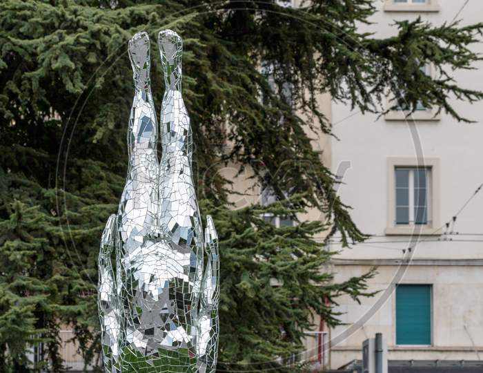 Modern Art Statue In Montreux Switzerland