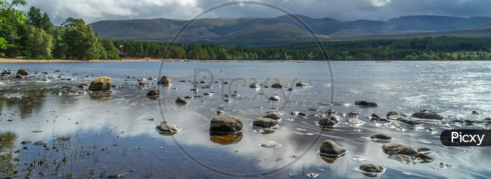 View Of Loch Morlich In Scotland