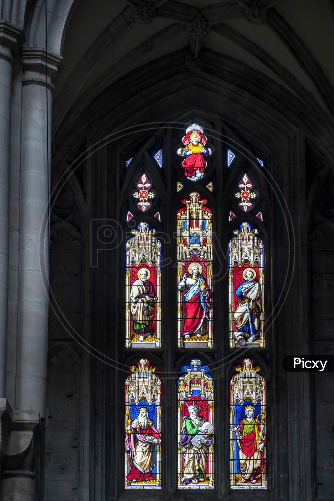 Stained Glass Window In Winchester Cathedral