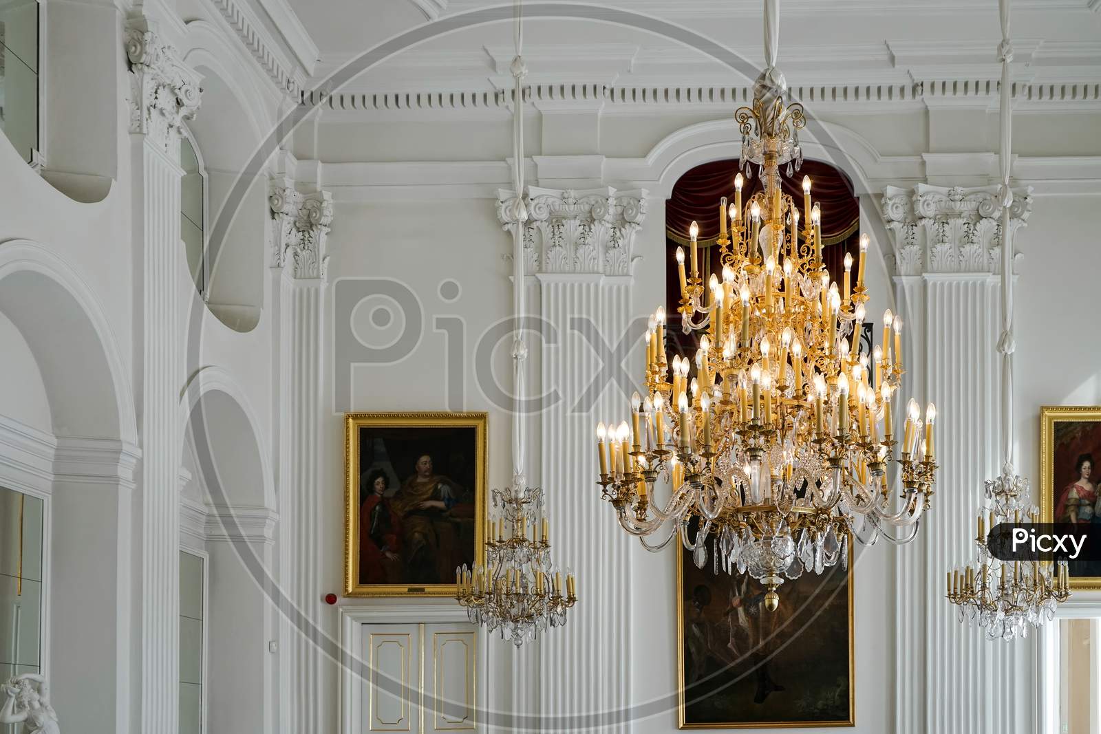 Chandelier At The Wilanow Palace In Warsaw