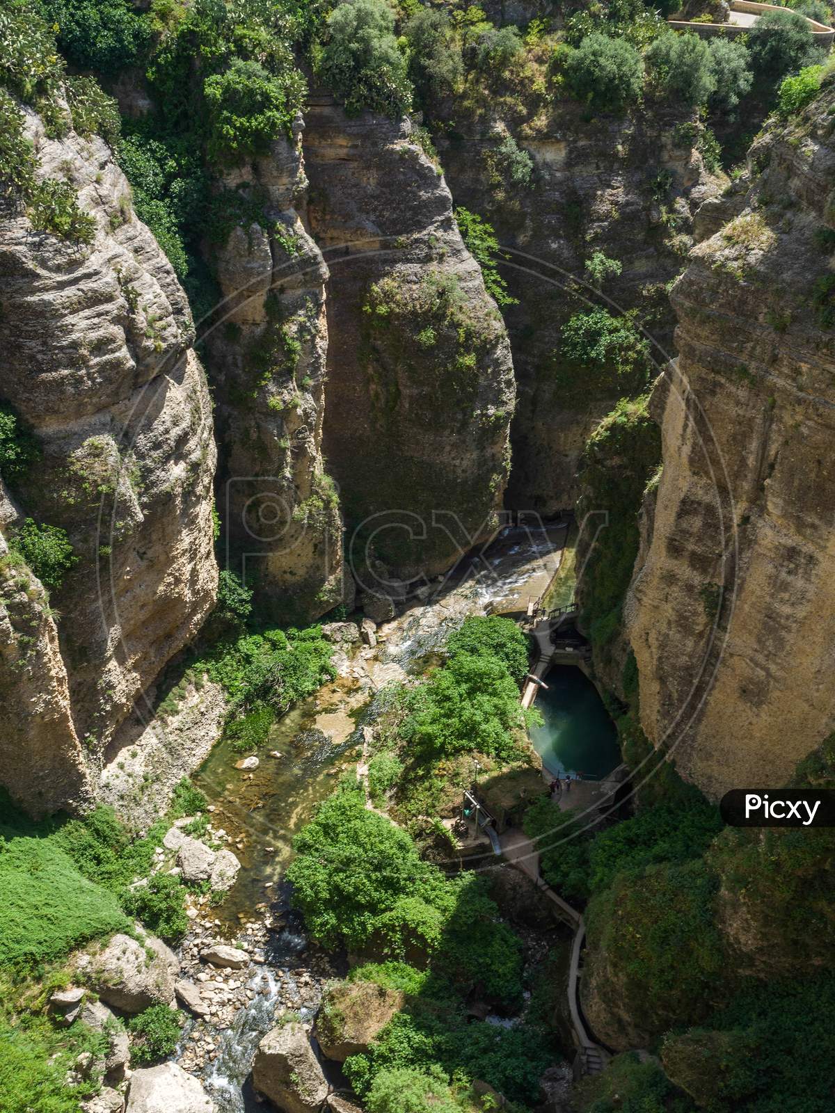 Ronda, Andalucia/Spain - May 8 : View Of The Gorge At Ronda Andalucia Spain On May 8, 2014