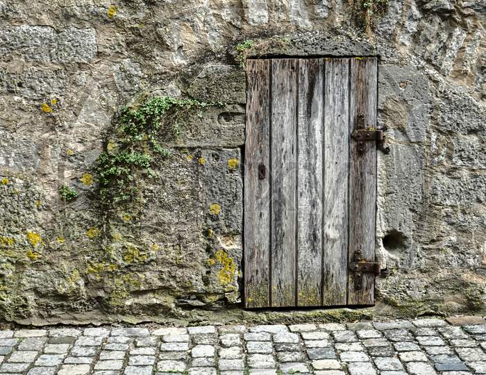 Old Wooden Door In Rothenburg