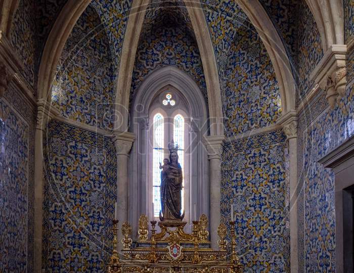 Faro, Southern Algarve/Portugal - March 7 : Interior View Of The Cathedral In Faro  Portugal On March 7, 2018