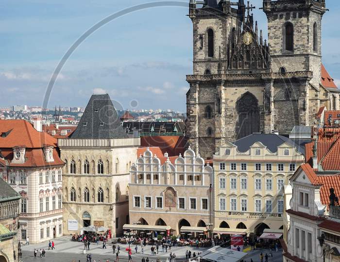 View Towards Church Of Our Lady Before Tyn In Prague