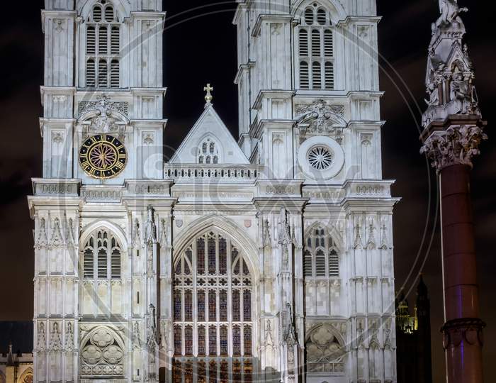View Of Westminster Abbey At Nighttime