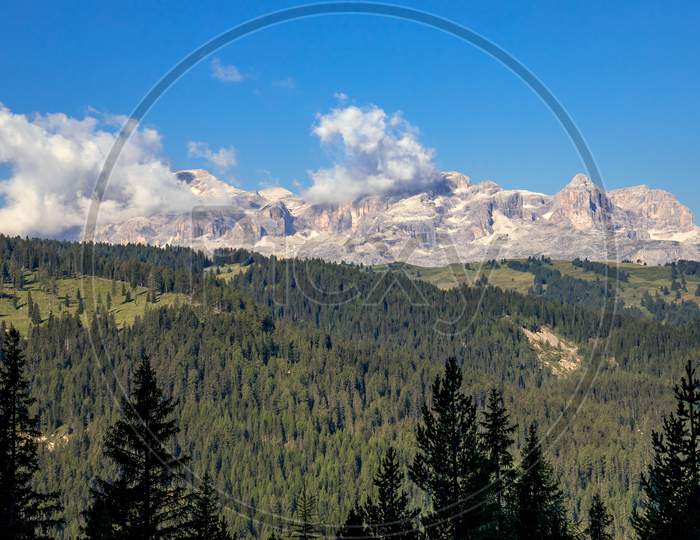 View Of The Dolomites Near Colfosco, South Tyrol, Italy