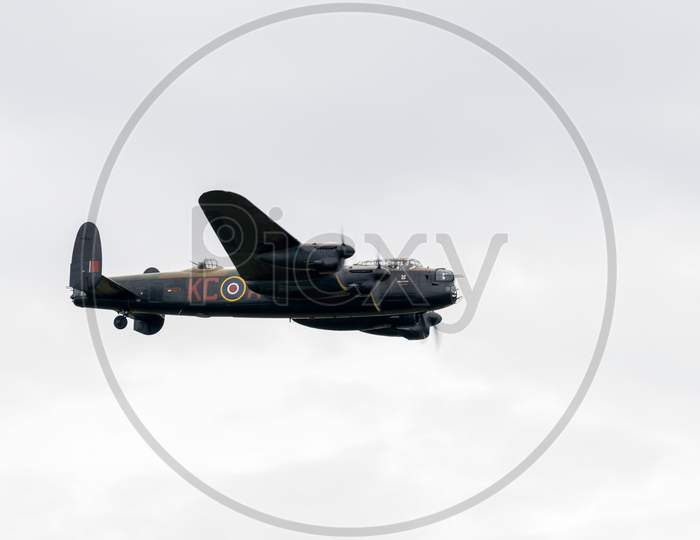 Avro Lancaster Bomber Flying Over Shoreham Airfield