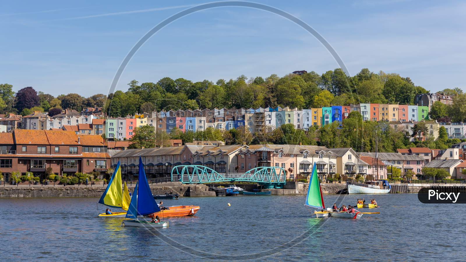 Bristol, Uk - May 14 : View Of Boats On The River Avon In Bristol On May 14, 2019. Unidentified People