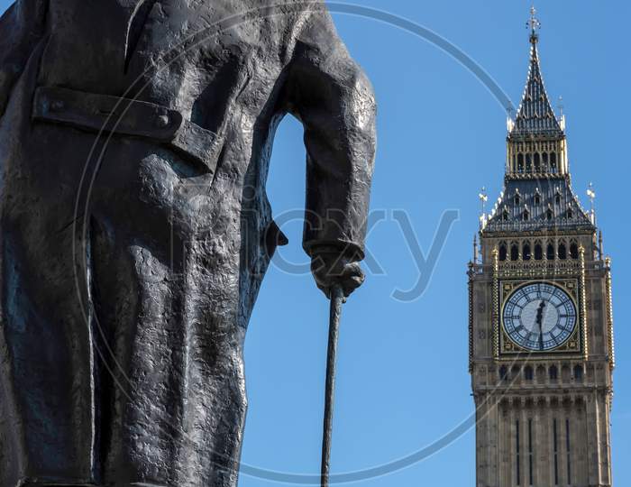 Statue Of Winston Churchill In Parliament Square