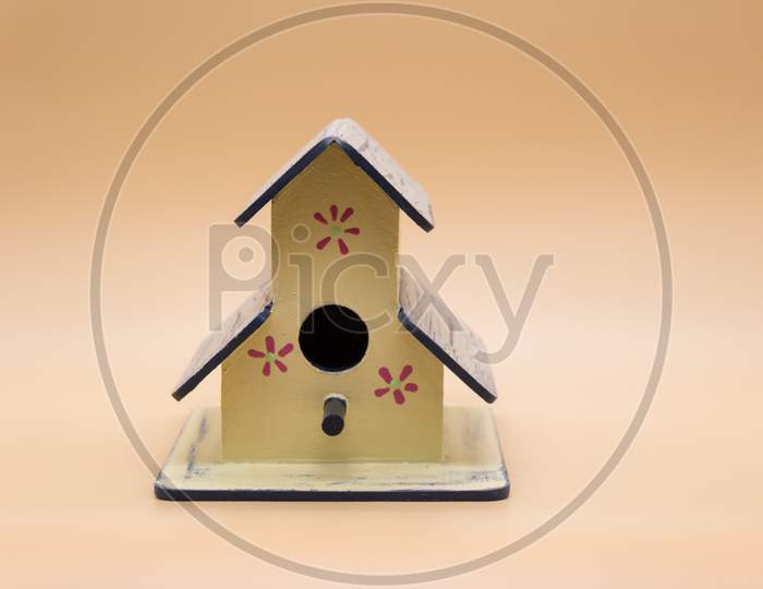 Handmade Houses For Birds Made Of Wood And Hand Painted For Garden Decoration