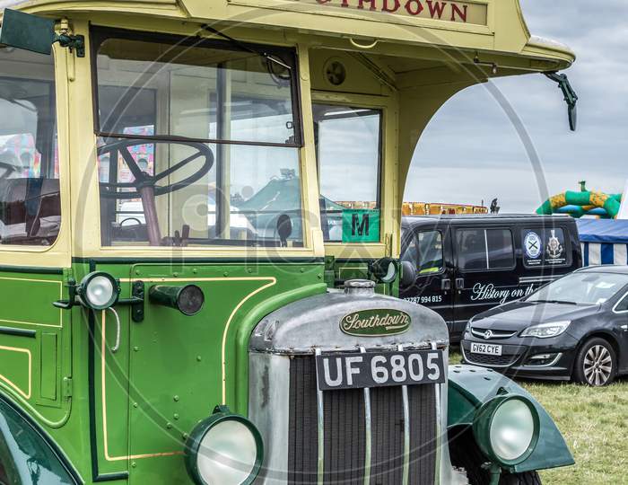 Old Southdown Bus Parked On Shoreham Airfield