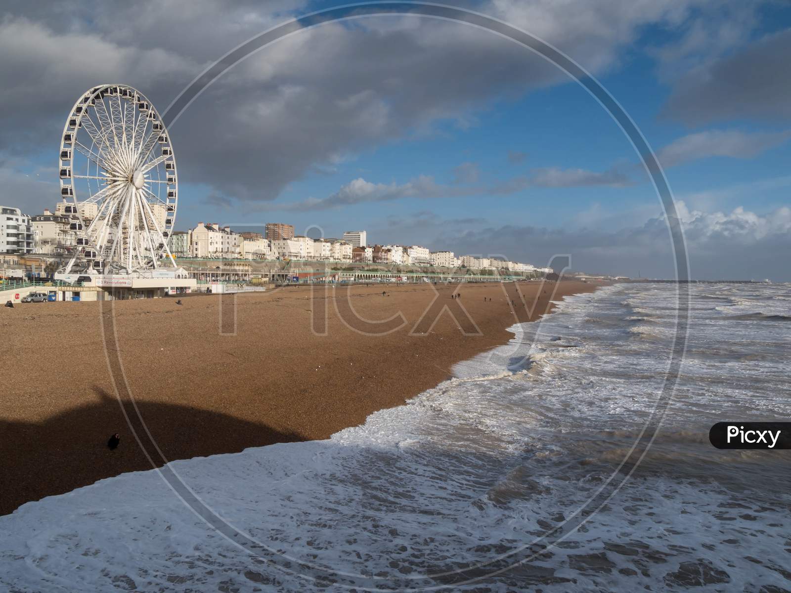 Brighton, Sussex/Uk - February 15 : Brighton After The Storm In Sussex On February 15, 2014. Unidentified People