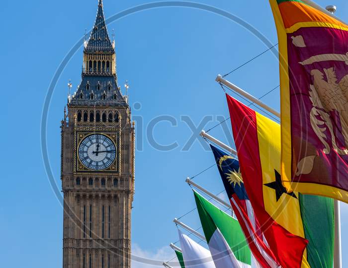 London/Uk - March 13 : Flags Flying In Parliament Square London On March 13, 2016