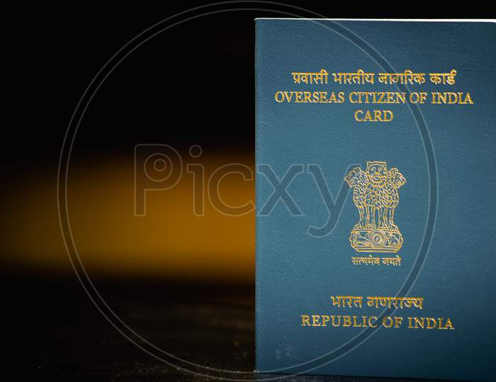View Of Overseas Citizen Of India Card Issued To Non Resident Indians. Travel Document,