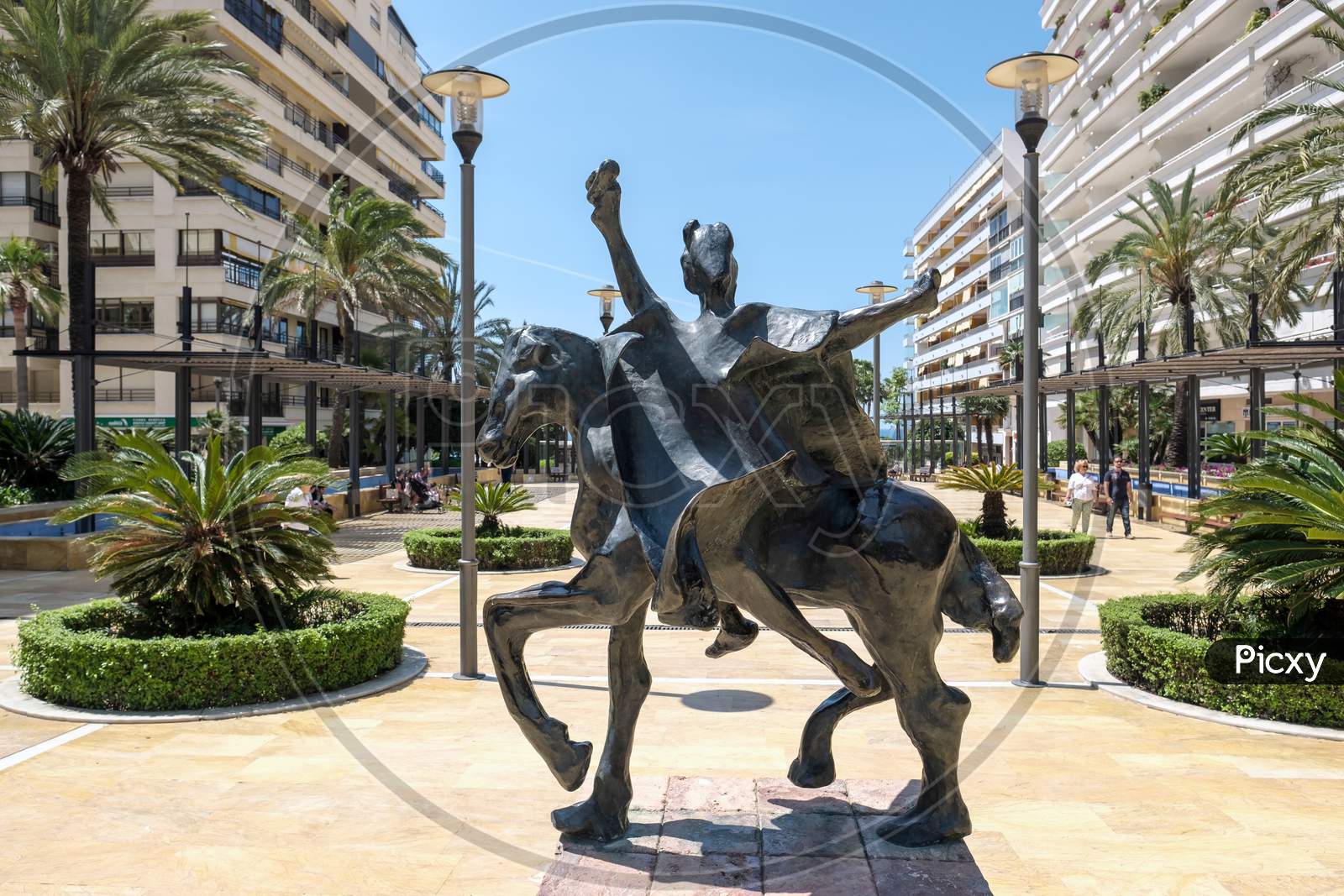 Trajano Riding A Horse Statue By Salvador Dali In Marbella