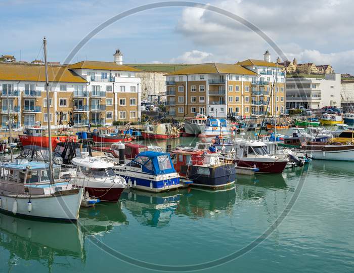 Brighton, Sussex/Uk - August 31 : View Of Brighton Marina In Brighton East Sussex On August 31, 2019. Unidentified People