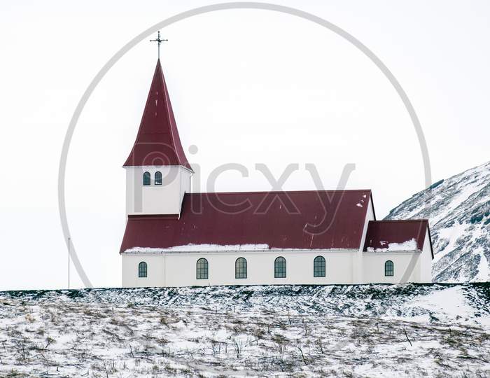 View Of The Churh At Vik Iceland