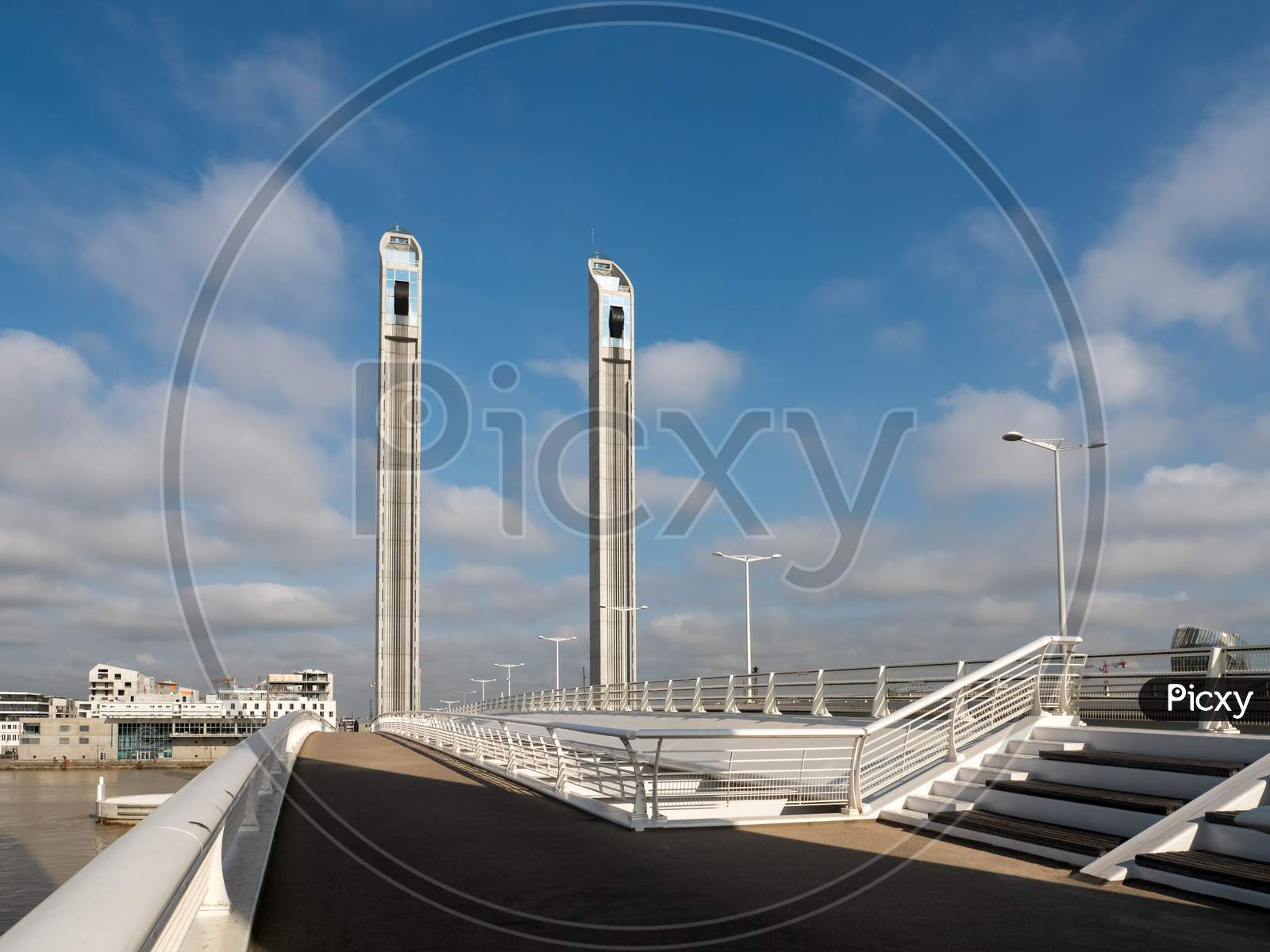 New Lift Bridge Jacques Chaban-Delmas Spanning The River Garonne At Bordeaux