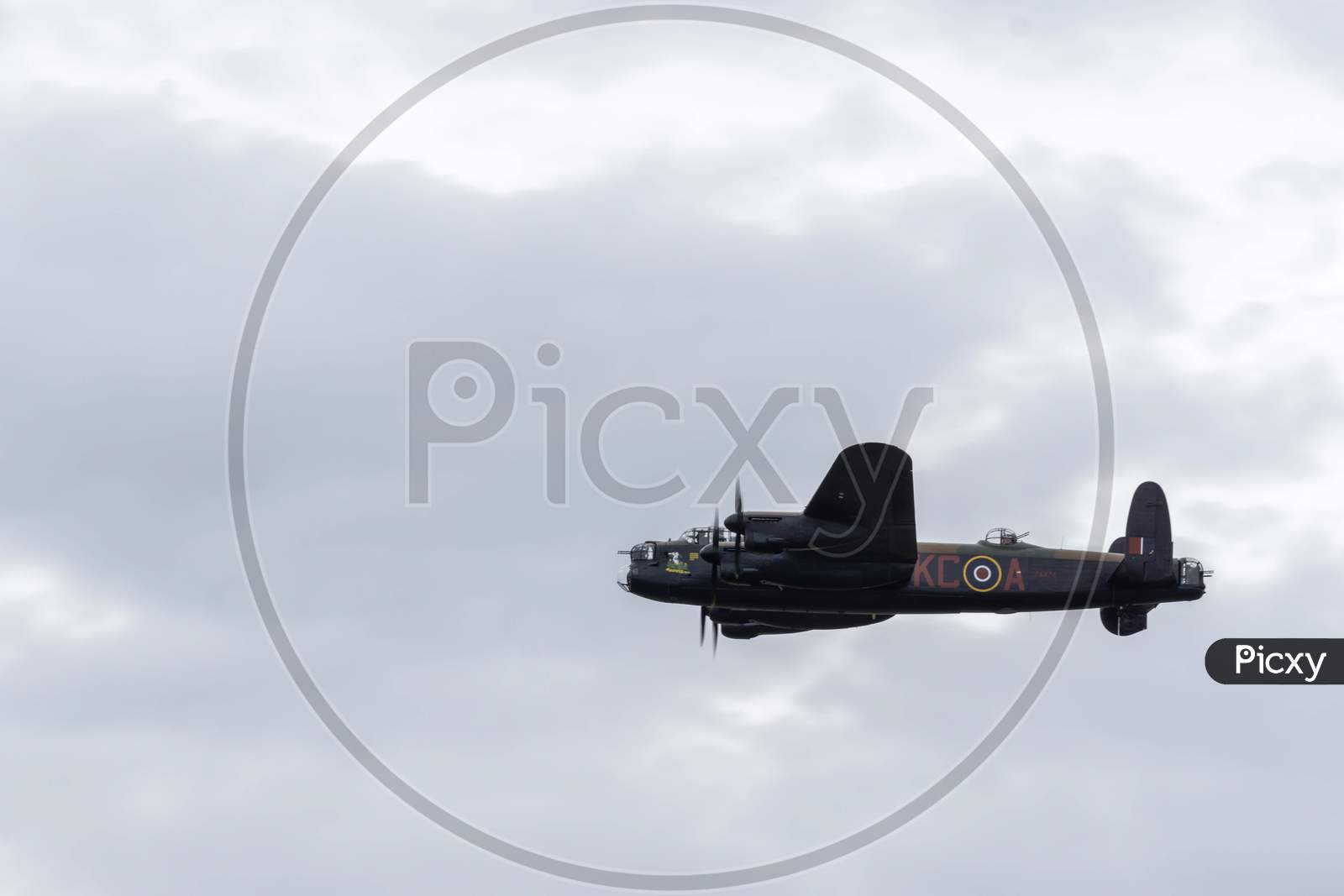 Avro Lancaster Bomber Flying Over Shoreham Airfield