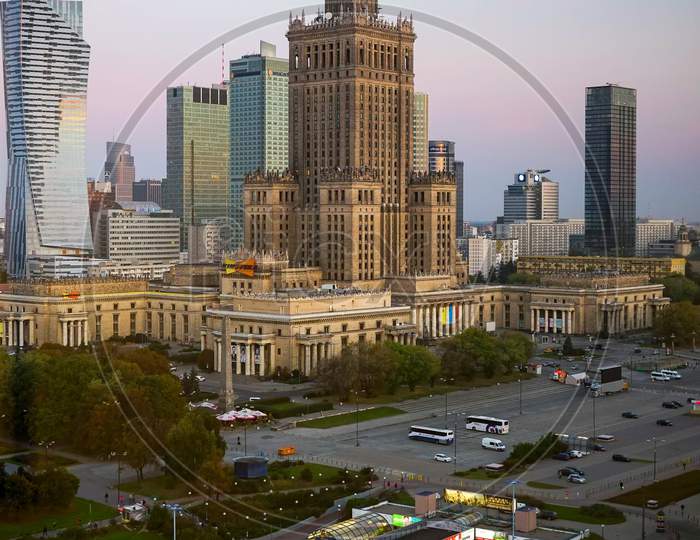 Palace Of Culture And Science In Warsaw Poland