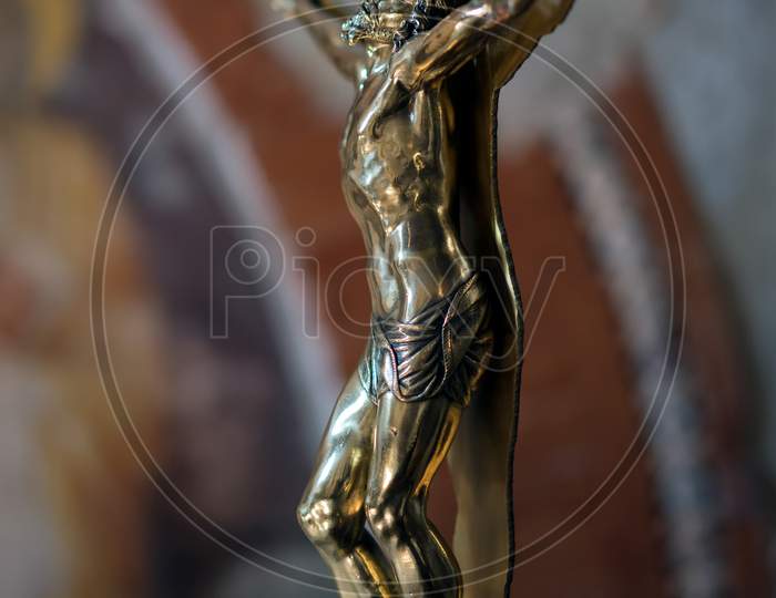 Sculpture Of Christ On The Cross In Verona Cathedral