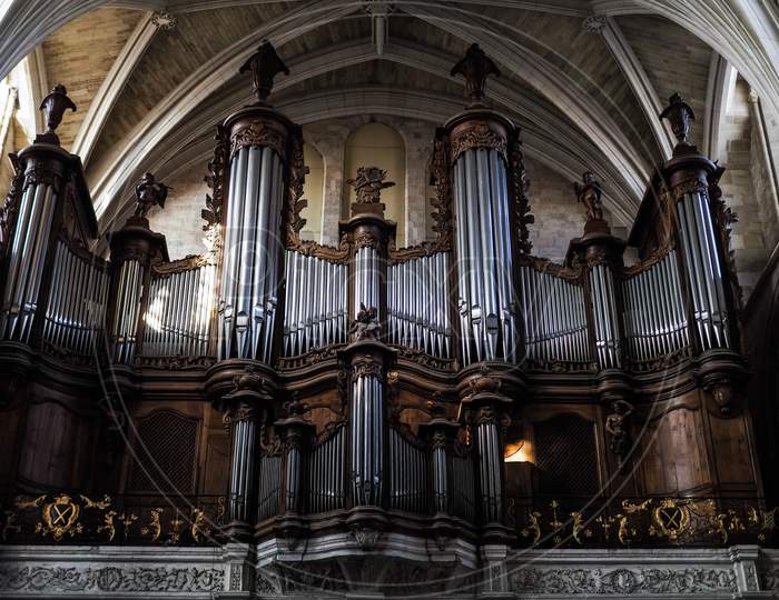 Organ In The Cathedral Of St Andrew In Bordeaux