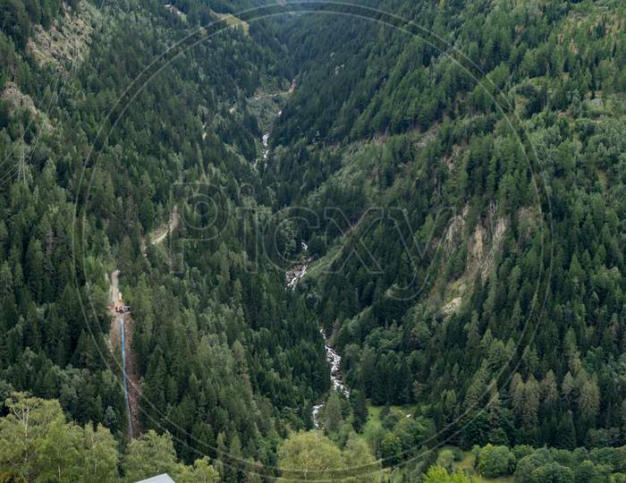 View From The Simplon Pass In Switzerland