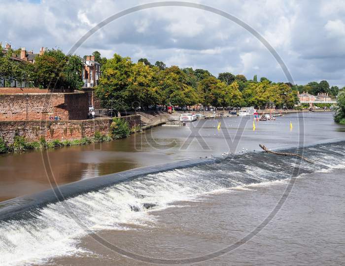 Weir On The River Dee At Chester
