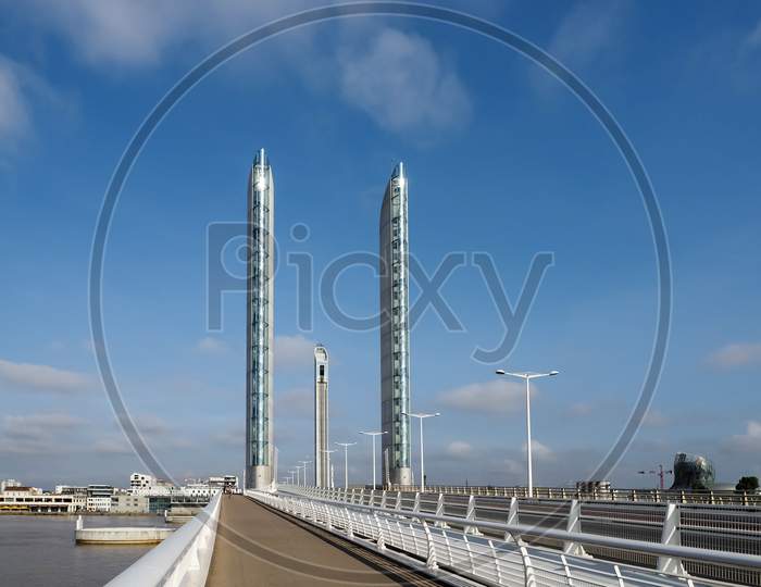 New Lift Bridge Jacques Chaban-Delmas Spanning The River Garonne At Bordeaux